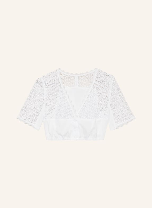 WALDORFF Dirndl blouse with crochet lace WHITE
