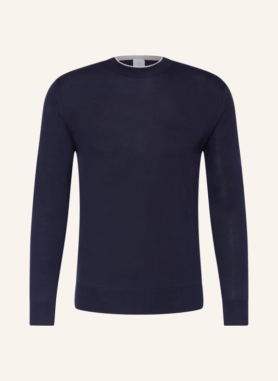 eleventy Merino wool sweater with silk DARK BLUE