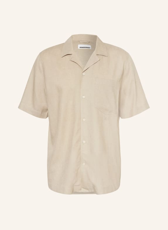 ARMEDANGELS Resort shirt LOVAAR comfort fit with linen LIGHT BROWN