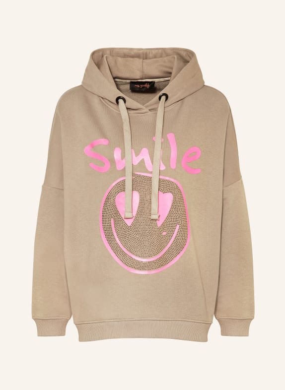 miss goodlife Hoodie with decorative gems TAUPE