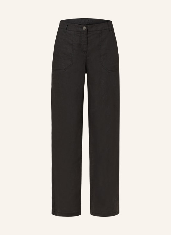 MAC Wide leg trousers NORA in linen BLACK