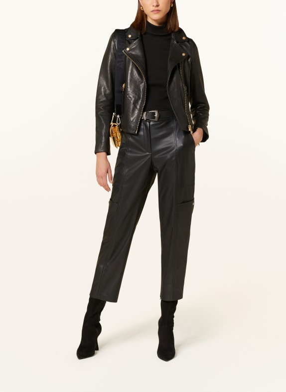 ALLSAINTS Leather jacket DALBY BIKER BLACK