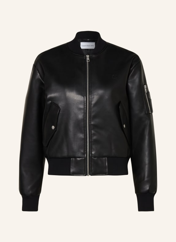Calvin Klein Jeans Bomber jacket in leather look BLACK