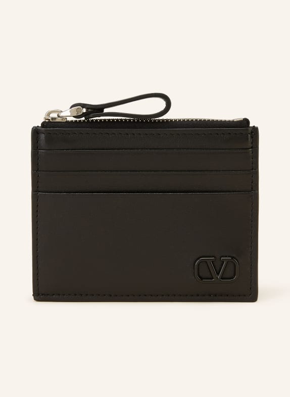 VALENTINO GARAVANI Card case with coin compartment BLACK