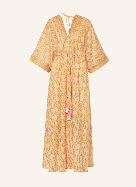 summum woman Dress with sequins CAMEL/ ROSE GOLD