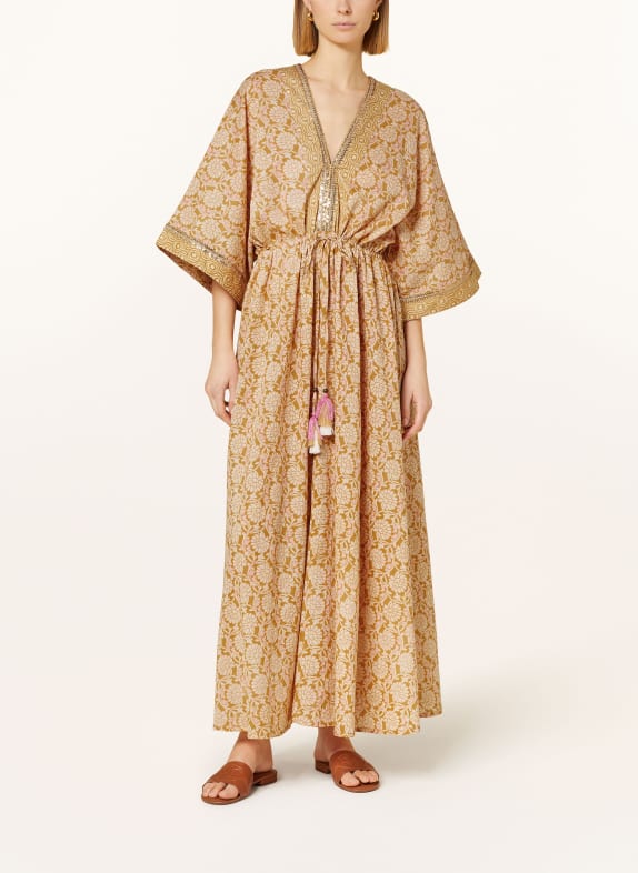 summum woman Dress with sequins CAMEL/ ROSE GOLD
