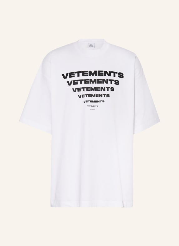 VETEMENTS Oversized-Shirt WEISS/ SCHWARZ