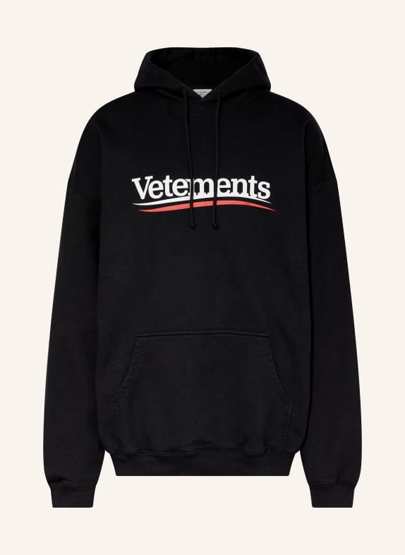 VETEMENTS Oversized hoodie BLACK/ WHITE/ RED