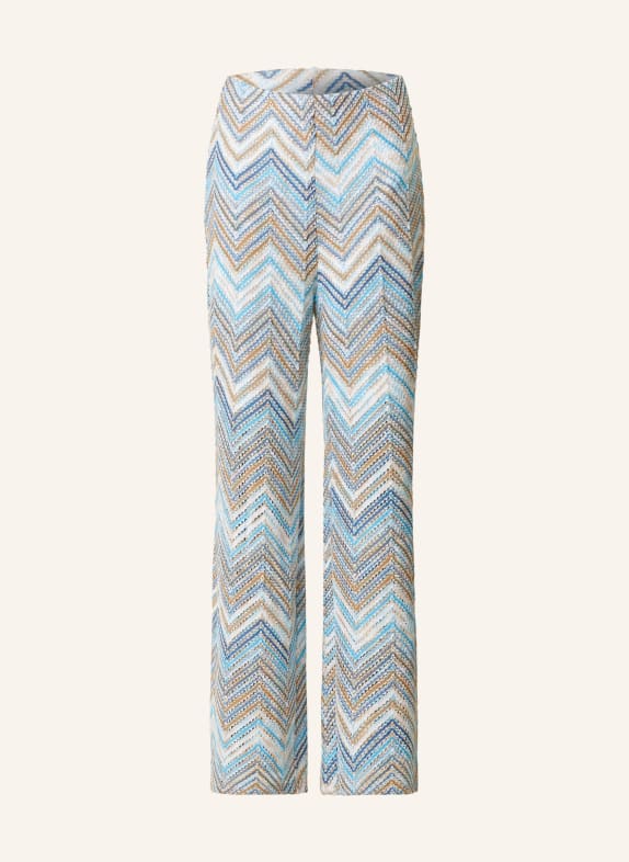 s.Oliver BLACK LABEL Knit trousers LIGHT BLUE/ WHITE/ BEIGE