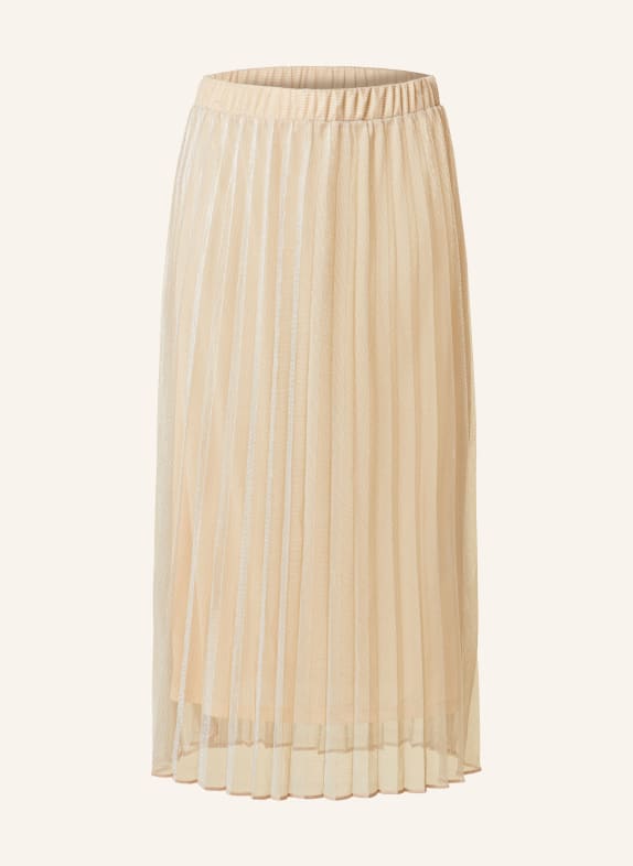 s.Oliver BLACK LABEL Pleated skirt with glitter thread LIGHT BROWN