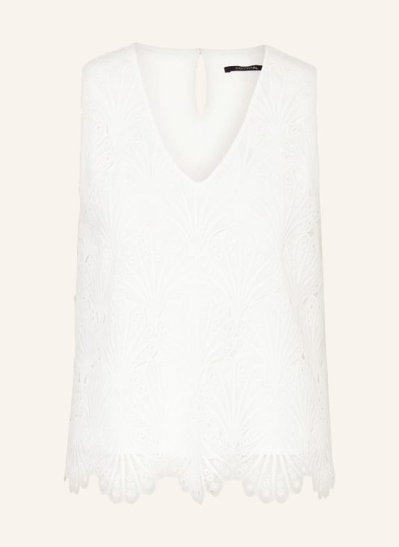 comma Blouse top made of broderie anglaise WHITE