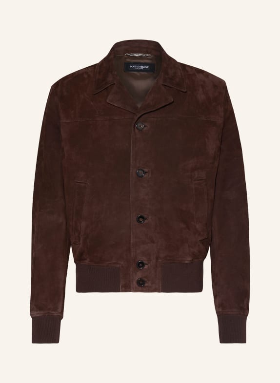 DOLCE & GABBANA Leather jacket BROWN