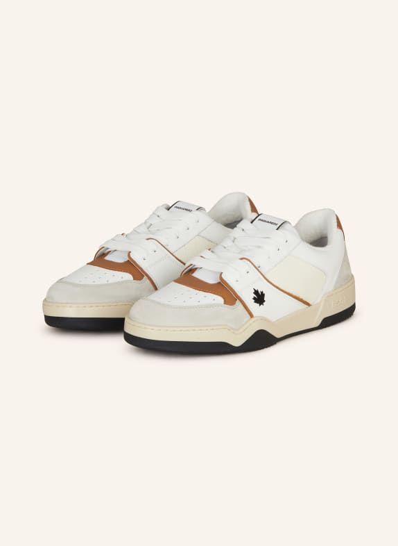 DSQUARED2 Sneaker SPIKE WEISS/ COGNAC/ CREME