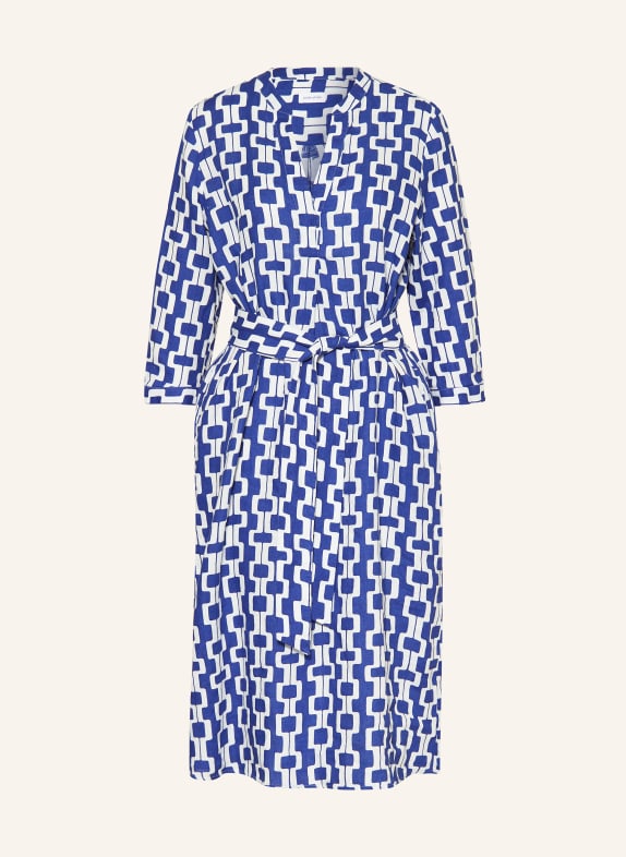 seidensticker Linen dress with 3/4 sleeves BLUE/ WHITE