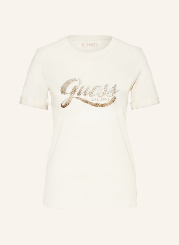 GUESS T-shirt with decorative gems CREAM