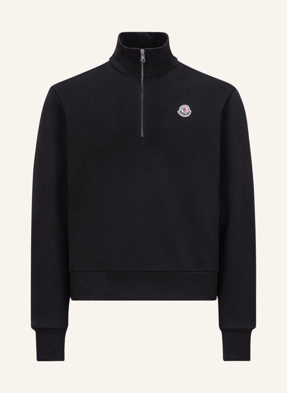 MONCLER Half-zip sweater in sweatshirt fabric BLACK