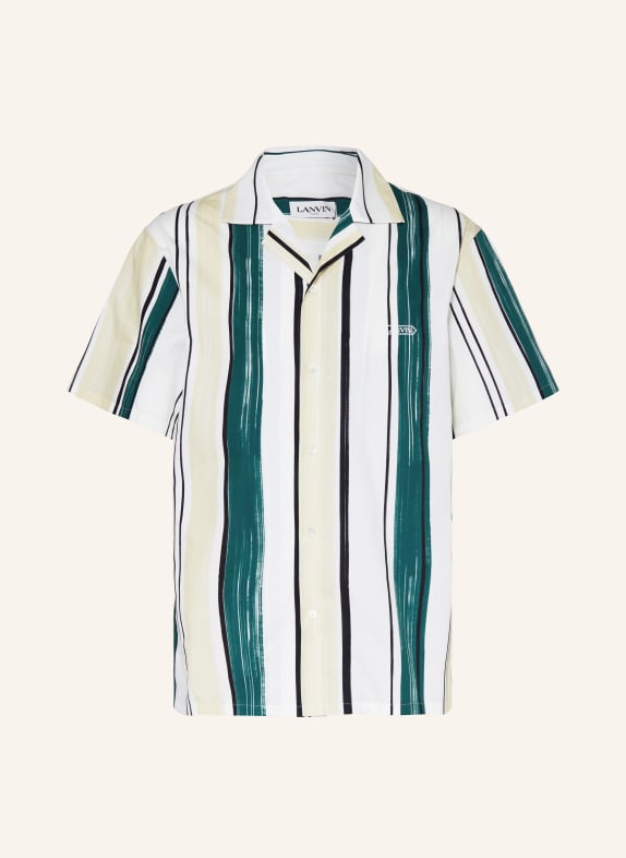 LANVIN Resort shirt comfort fit WHITE/ DARK GREEN/ BLACK