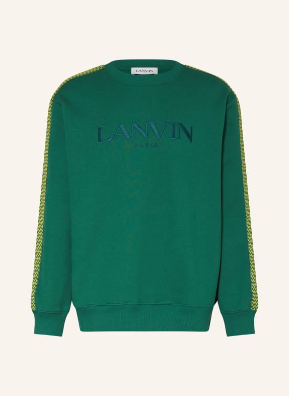 LANVIN Oversized sweatshirt with tuxedo stripe GREEN