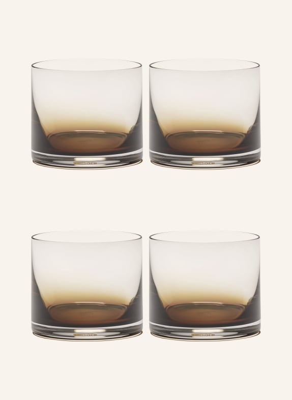 SERAX Set of 4 drinking glasses ZUMA DARK ORANGE/ WHITE