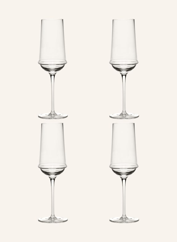 SERAX Set of 4 champagne glasses DUNE WHITE