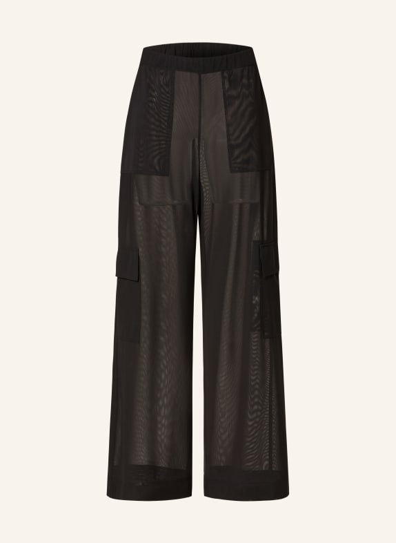 MAX & Co. Cargo trousers LEONIDA made of mesh BLACK