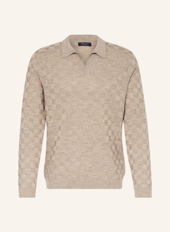 MAERZ MUENCHEN Knitted polo shirt BEIGE