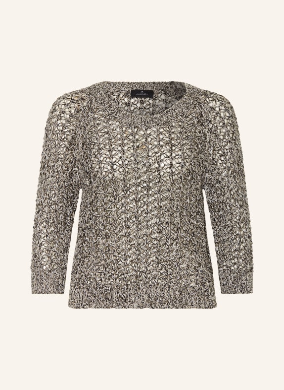 monari Sweater with glitter thread BEIGE/ BLACK