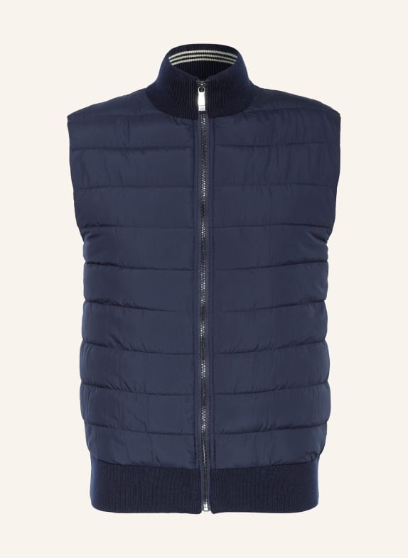 TED BAKER Quilted vest DEJAS in mixed materials DARK BLUE