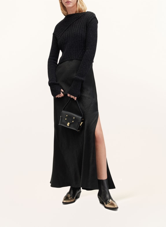 ALLSAINTS Set AMOS: Satin dress and sweater BLACK