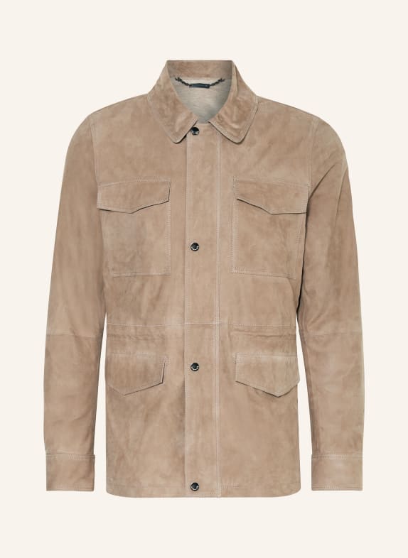 manzoni 24 Field jacket made of leather TAUPE