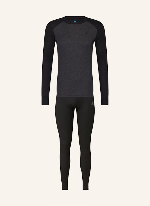 odlo Funktionswäsche-Set ACTIVE WARM  SCHWARZ/ DUNKELGRAU