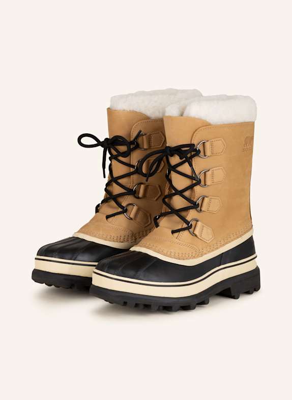 SOREL Botki sznurowane CARIBOU™ CAMELOWY/ CIEMNOBRĄZOWY