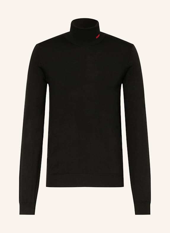 HUGO Rollkragenpullover SAN THOMAS SCHWARZ