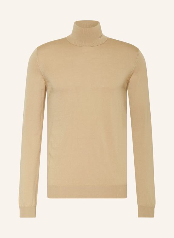 HUGO Rollkragenpullover SAN THOMAS HELLBRAUN