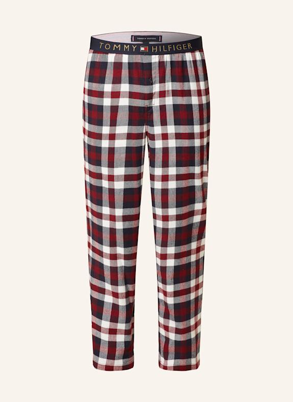 TOMMY HILFIGER Schlafhose aus Flanell WEISS/ DUNKELBLAU/ DUNKELROT