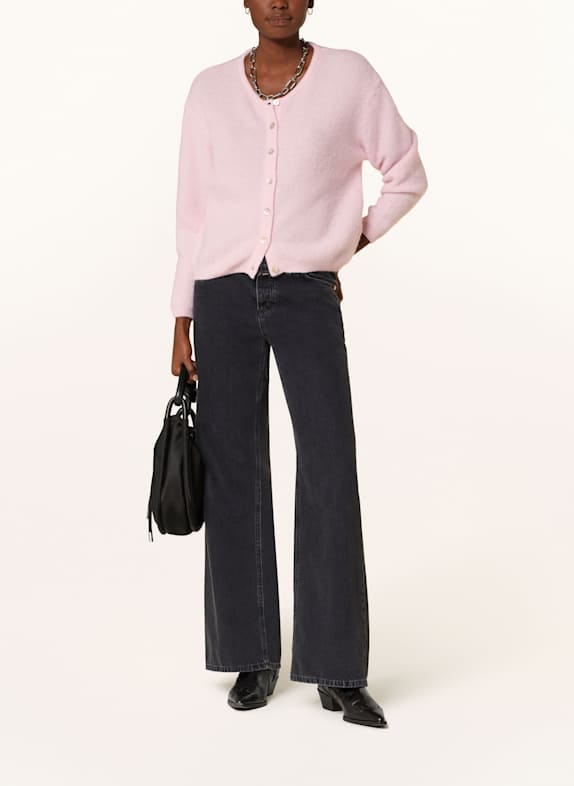 American Vintage Gebreid vest met alpaca ROZE