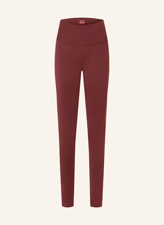 icebreaker Legginsy MERINO 260 TECH z wełny merino CIEMNOCZERWONY