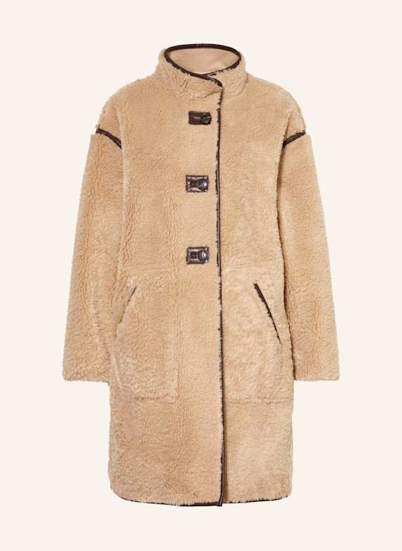 FUCHS SCHMITT Teddyfell-Mantel BEIGE