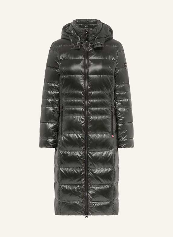 FRIEDA & FREDDIES DALIA LONG2 quilted coat with detachable hood OLIVE