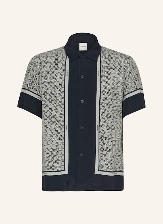 SANDRO Resorthemd Regular Fit DUNKELBLAU/ HELLGRAU