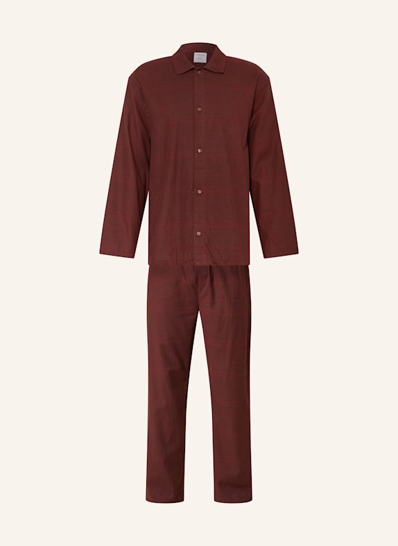 Calvin Klein Schlafanzug aus Flanell DUNKELROT/ ROT
