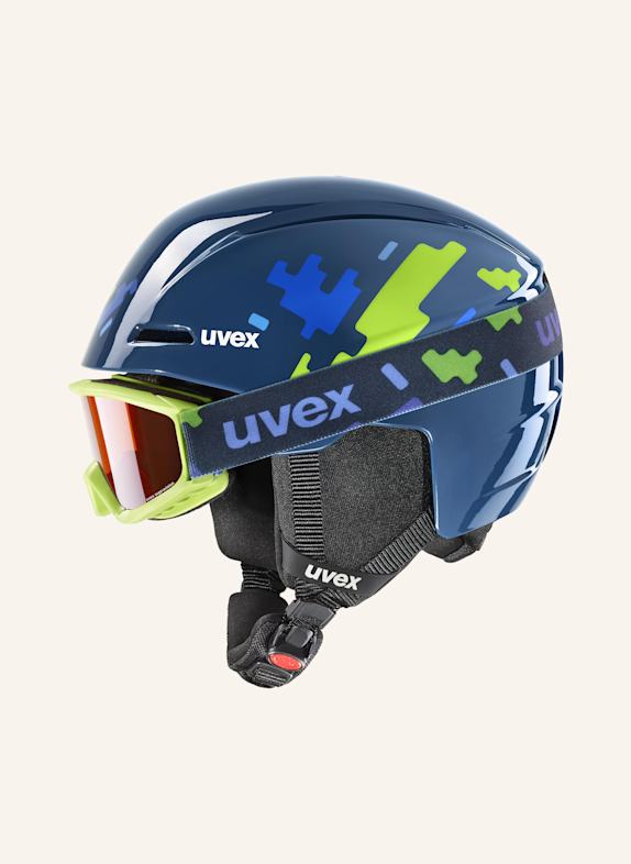 uvex Zestaw: Kask narciarski VITI z goglami SPEEDY PRO JASKRAWY ZIELONY/ GRANATOWY/ NIEBIESKI