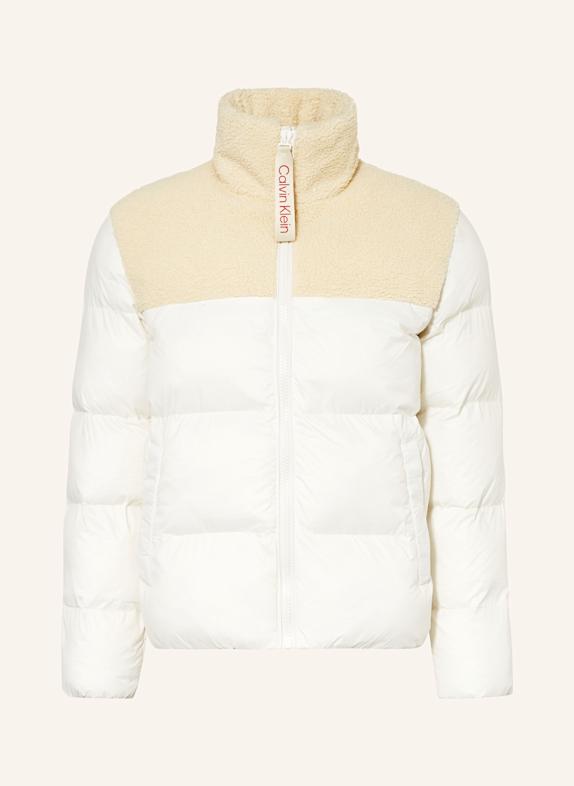 Calvin Klein Jeans Quilted jacket in mixed materials ECRU/ BEIGE