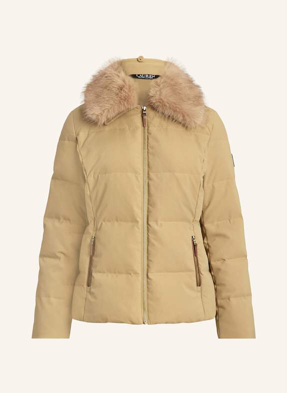 LAUREN RALPH LAUREN Daunenjacke mit Kunstpelz HELLBRAUN