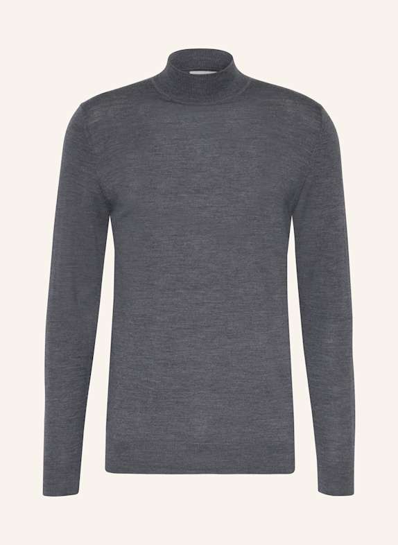 PROFUOMO Sweter z wełny merino CZIEMNOSZARY