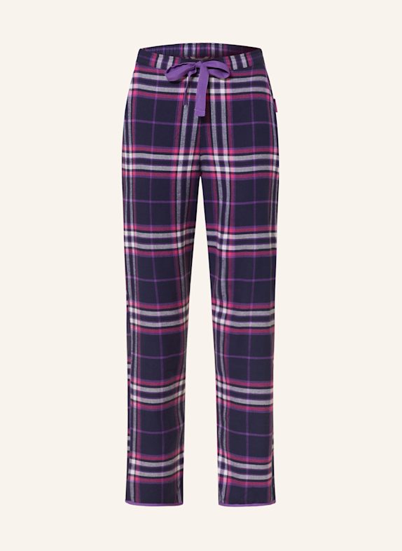 cyberjammies Schlafhose EDIE aus Flanell DUNKELBLAU/ PINK/ WEISS