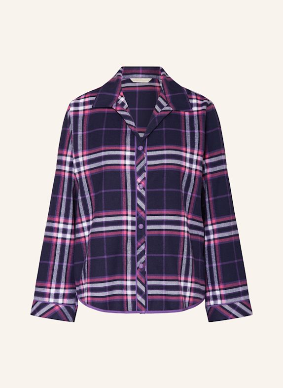 cyberjammies Schlafshirt EDIE aus Flanell DUNKELBLAU/ PINK/ WEISS