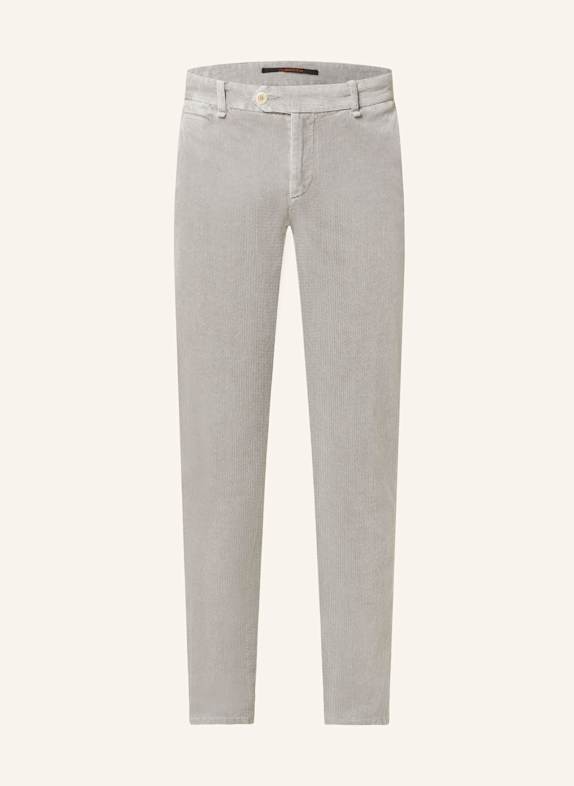 ALBERTO Spodnie flanelowe ROBIN tapered fit JASNOCZARY
