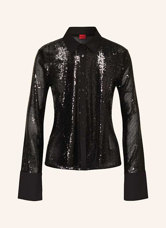 HUGO ELLANA shirt blouse with sequins BLACK
