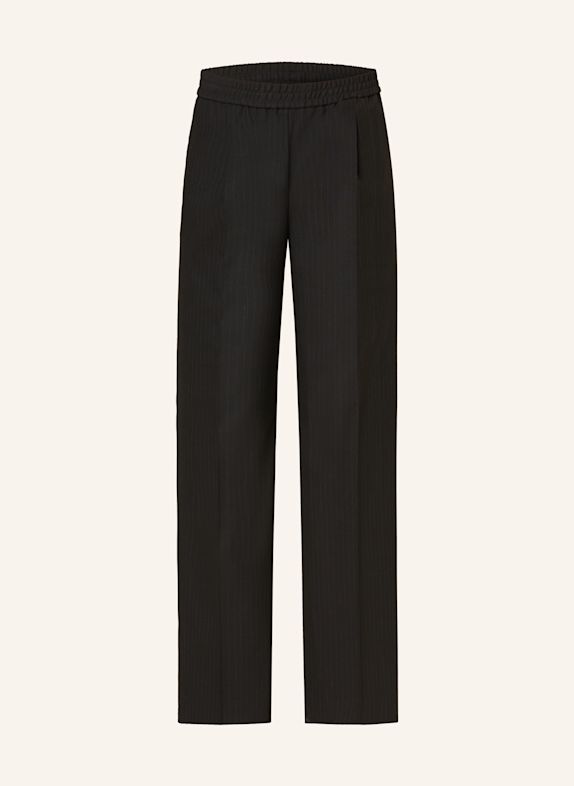 HUGO Wide leg trousers GAROS BLACK/ GRAY